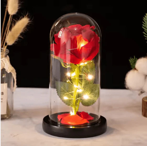 Rose LED Crystal Lamp – Romantic Touch Lamp for Bedroom, Home Decor & Gifts
