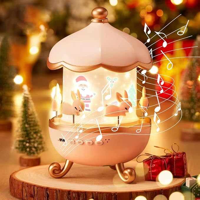 Bunny’s Carousel Musical Night Lamp – Rotating LED Light & Cute Bunny Decor