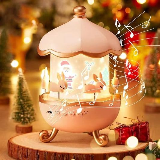 Bunny’s Carousel Musical Night Lamp – Rotating LED Light & Cute Bunny Decor