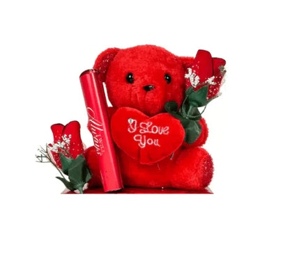 Valentine Teddy & Flower