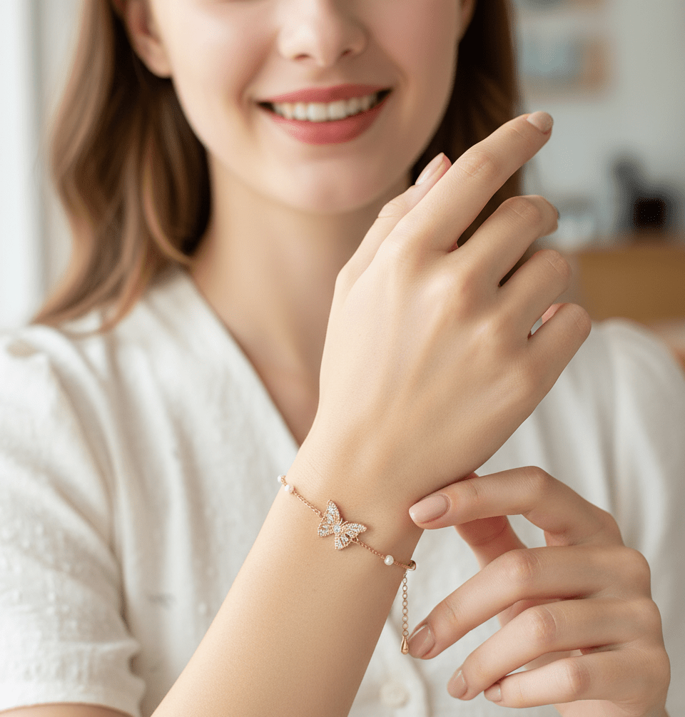 Double Butterfly Crystal Bracelet