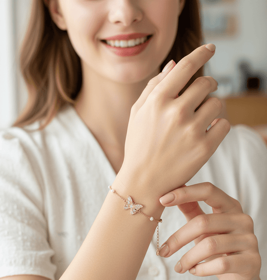 Double Butterfly Crystal Bracelet