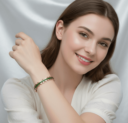 Emerald Edge Spike Bangle
