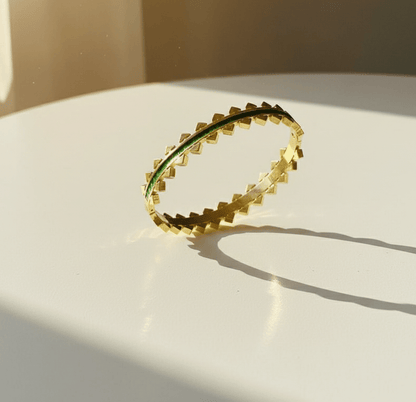 Emerald Edge Spike Bangle