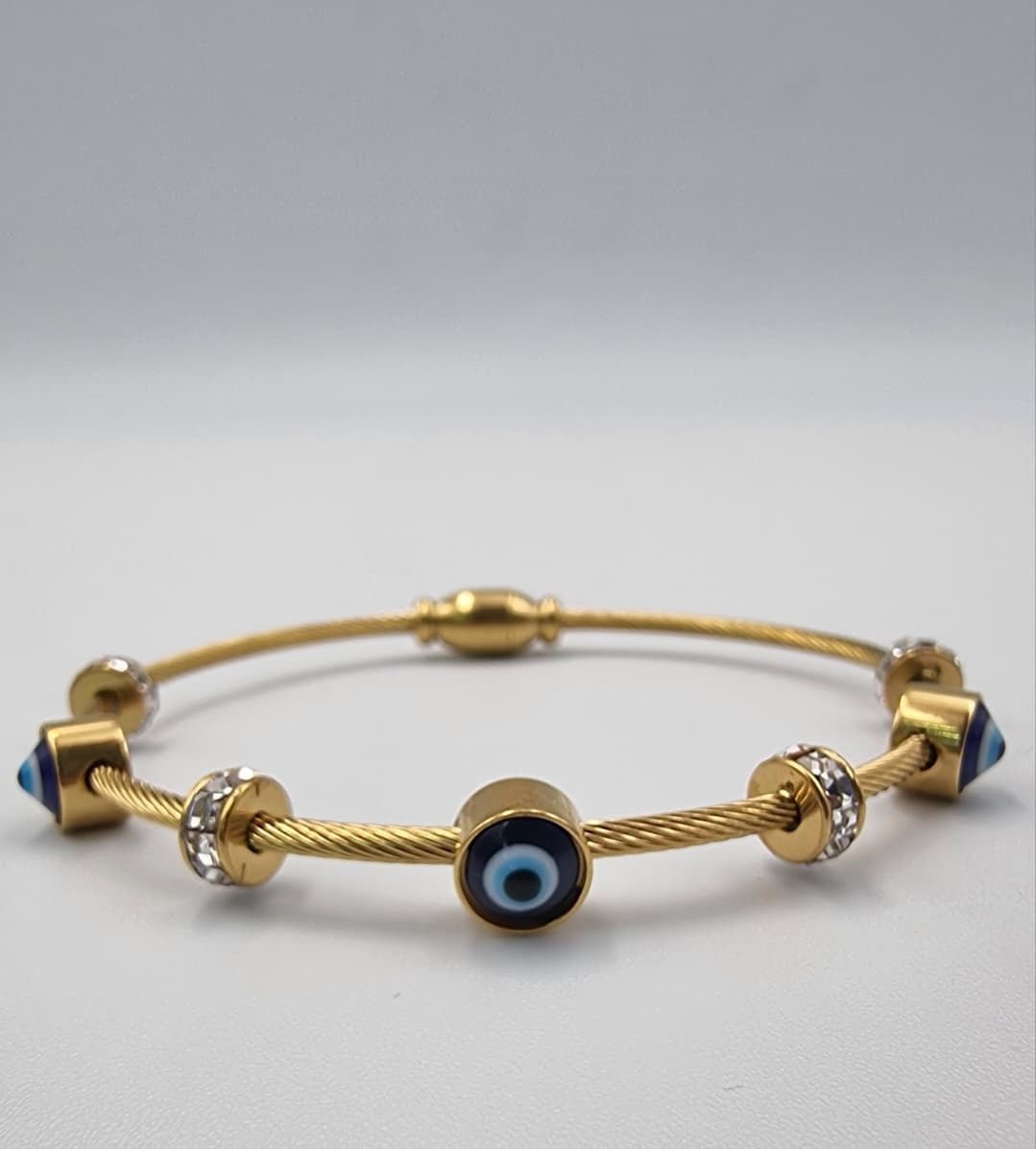 Evil Eye Protection Cable Bangle