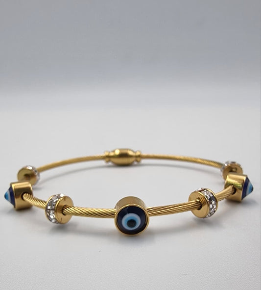 Evil Eye Protection Cable Bangle