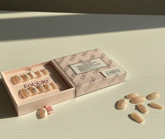 Febble - Crystal Leaf Nude Press-On Nails (Original)