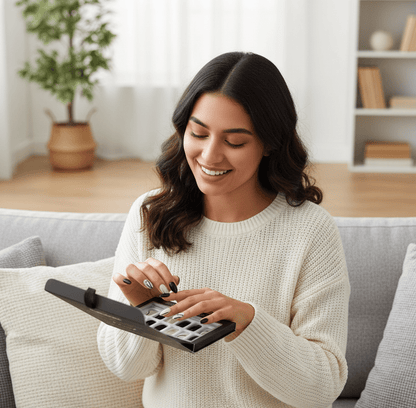 Febble - Elegant Black Nude Oval Nails (Original)