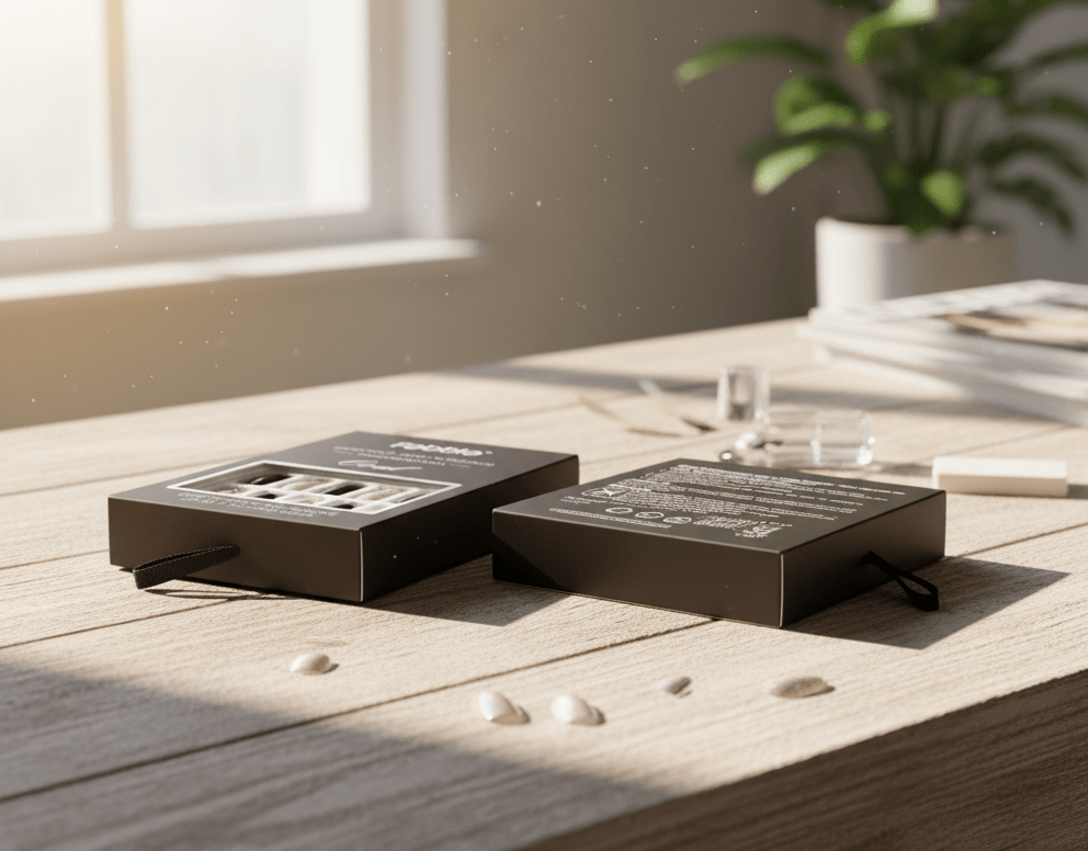 Febble - Elegant Black Nude Oval Nails (Original)