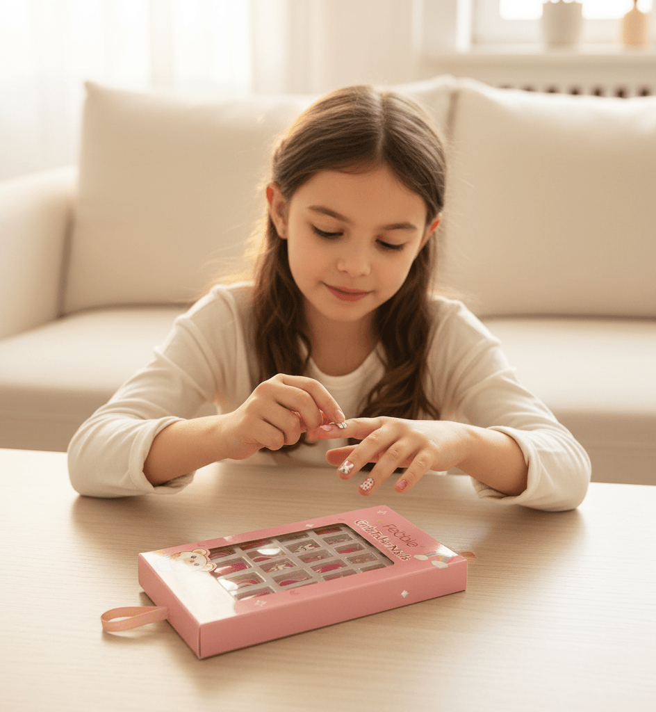 Febble - Kids Pink Bunny False Nails (Original)