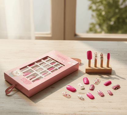 Febble - Kids Pink Bunny False Nails (Original)