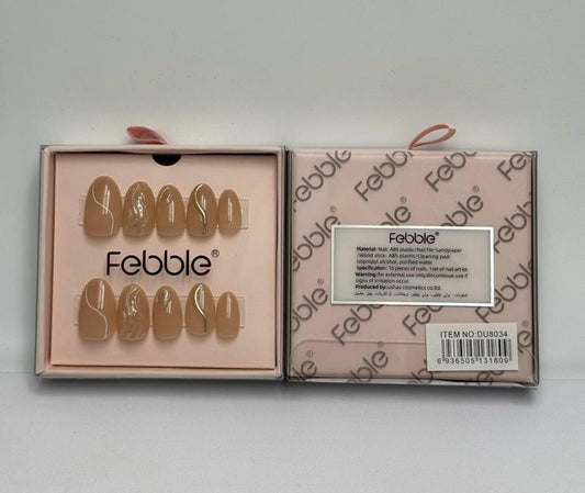 Febble - Nude Marble Swirl Press-On Nails (Original)