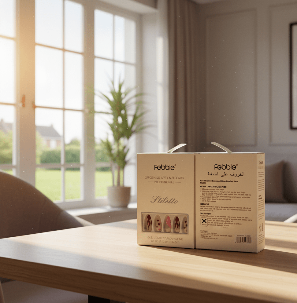 Febble - Stiletto Fire & Hearts Press-On Nails (Original) 17.00 AED